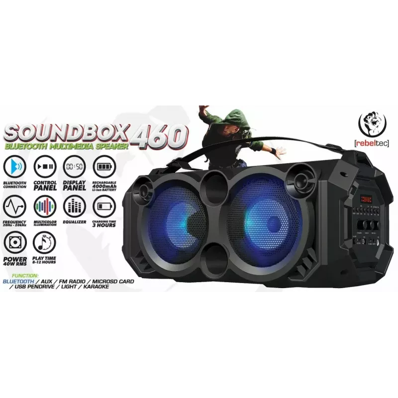 Bluetooth garsiakalbis SoundBox 460, juodas