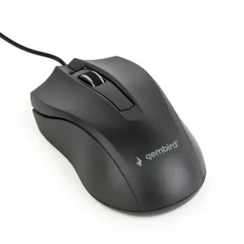 Laidinė abiem rankoms tinkama optinė pelė Gembird MUS-3B-01 — USB Type-A, 1000 DPI, 3 mygtukai, juoda