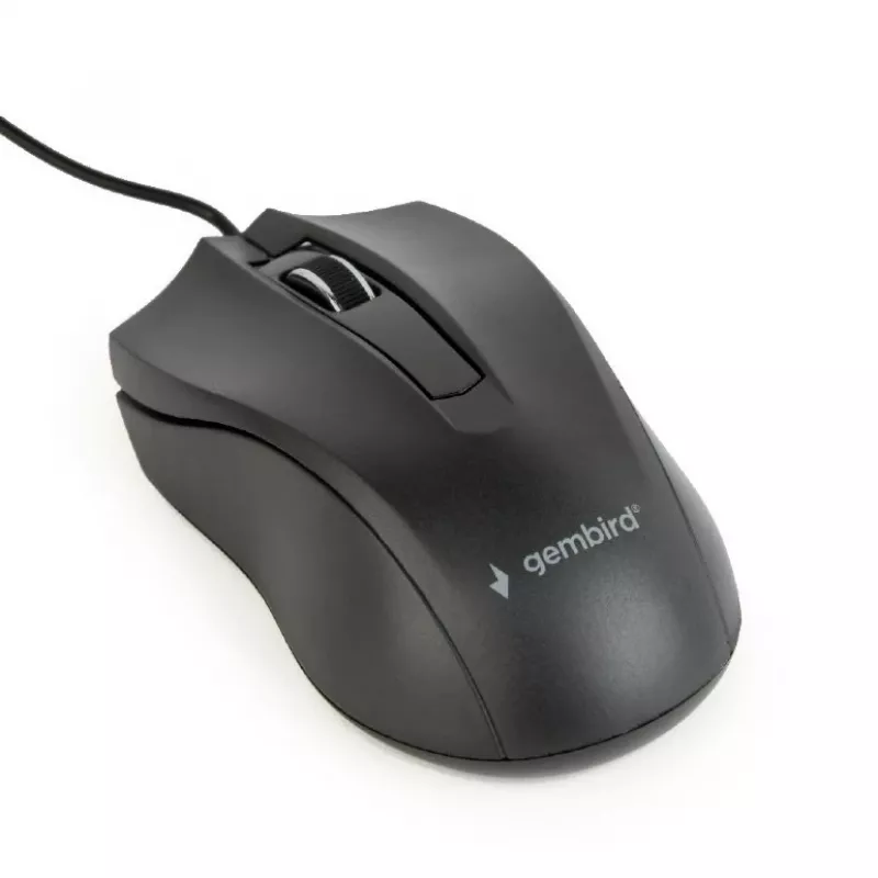 Laidinė abiem rankoms tinkama optinė pelė Gembird MUS-3B-01 — USB Type-A, 1000 DPI, 3 mygtukai, juoda