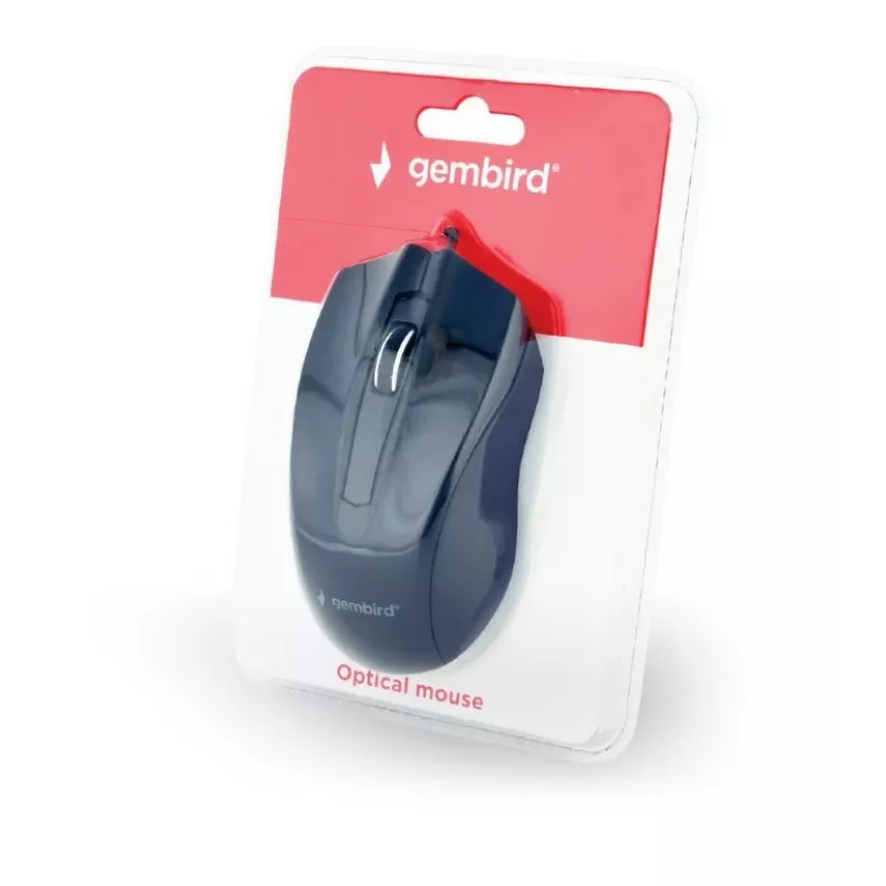 Laidinė abiem rankoms tinkama optinė pelė Gembird MUS-3B-01 — USB Type-A, 1000 DPI, 3 mygtukai, juoda