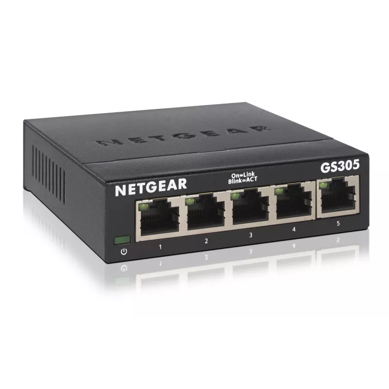 NETGEAR GS305 Nevaldomas L2 Gigabit Ethernet (10/100/1000) Juodas