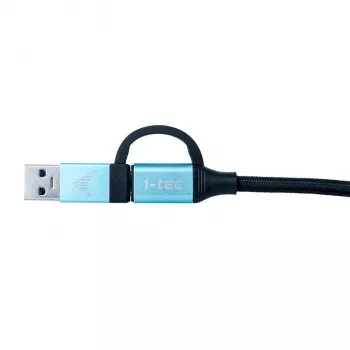 USB-C laidas su USB-C prie USB-C ir integruotu USB 3.0 adapteriu i-tec C31USBCACBL