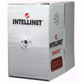 Intellinet tinklo birūs Cat6 kabelis, 23 AWG, vientisas laidas, 305 m, pilkas, CCA, U/UTP, dėžė