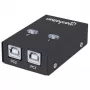 USB dalijimosi jungiklis MANHATTAN 162005, USB 2.0 Type-B, 2 prievadai, 480 Mbps, 1,5 m laidas, baltas