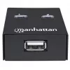 USB dalijimosi jungiklis MANHATTAN 162005, USB 2.0 Type-B, 2 prievadai, 480 Mbps, 1,5 m laidas, baltas