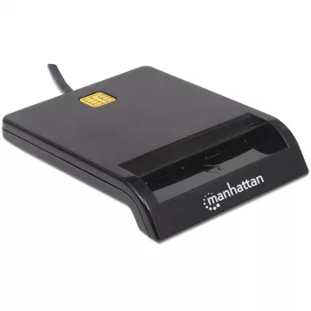 Kontaktinių kortelių skaitytuvas MANHATTAN 102049 — USB 2.0, kabelis 1,05 m, juodas, ABS korpusas