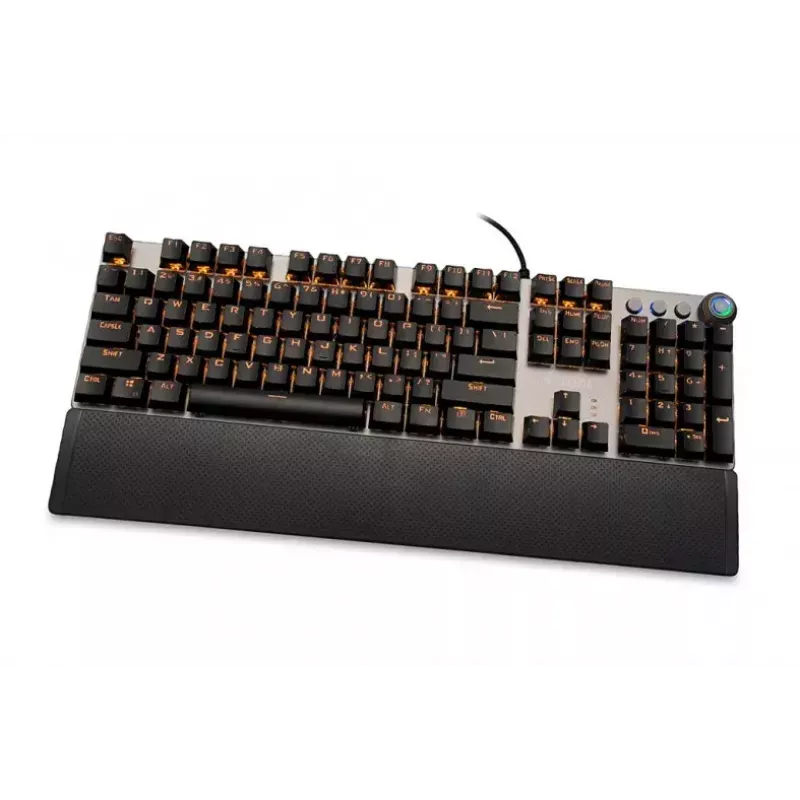 Laidinė mechaninė žaidimų klaviatūra IBOX AURORA K-4 — QWERTY, 108 klavišai, reguliuojamas LED foninis apšvietimas, atspari vandeniui, USB, 1,6 m laidas