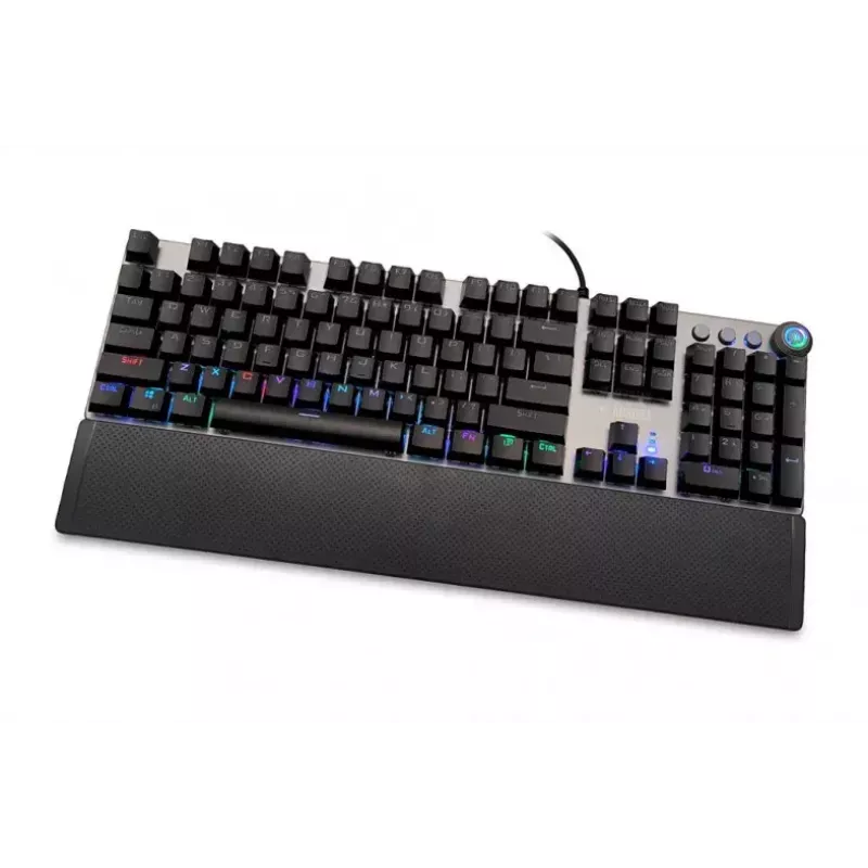 Laidinė mechaninė žaidimų klaviatūra IBOX AURORA K-4 — QWERTY, 108 klavišai, reguliuojamas LED foninis apšvietimas, atspari vandeniui, USB, 1,6 m laidas