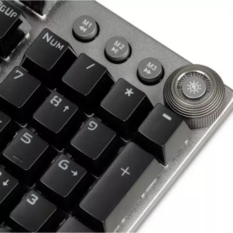 Laidinė mechaninė žaidimų klaviatūra IBOX AURORA K-4 — QWERTY, 108 klavišai, reguliuojamas LED foninis apšvietimas, atspari vandeniui, USB, 1,6 m laidas