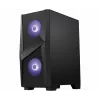 MSI MAG FORGE 100M Mid Tower Gaming Computer Case 'Black, 2x 120mm RGB PWM Fan, 1x 120mm Fan, 1-6 RGB Hub, Tempered Glass Panel, ATX, mATX, mini-ITX'