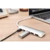 DIGITUS USB-C HUB 4-Port PD 4x USB 3.0, 1x PD Charging, Pilka
