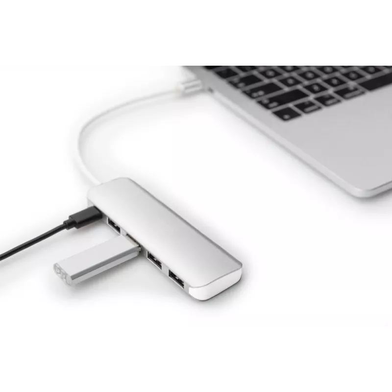 DIGITUS USB-C HUB 4-Port PD 4x USB 3.0, 1x PD Charging, Pilka