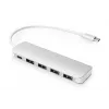 DIGITUS USB-C HUB 4-Port PD 4x USB 3.0, 1x PD Charging, Pilka