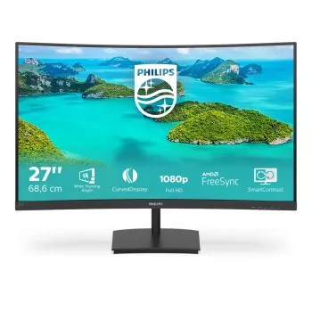 Philips E Line 271E1SCA/00 kompiuterio monitorius 68.6 cm (27 col.) 1920 x 1080 pikselių Full HD LCD juodas