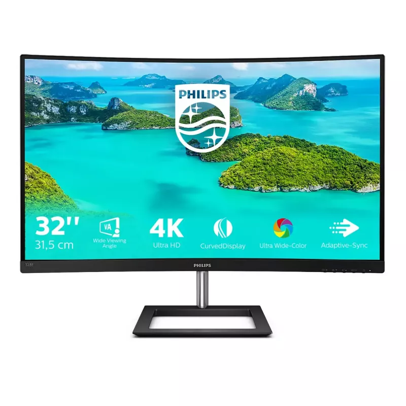 Philips E Line 328E1CA/00 kompiuterio monitorius 80 cm (31,5 colio) 3840 x 2160 pikselių 4K Ultra HD LCD juodas