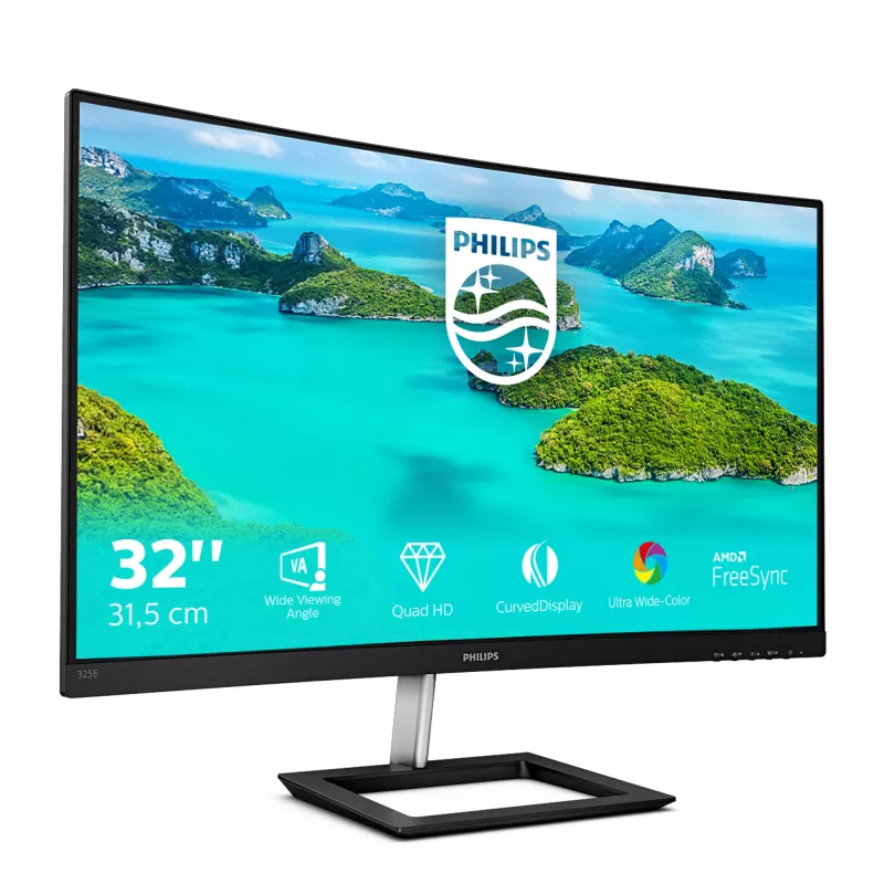 Philips E Line 325E1C/00 kompiuterio monitorius 80 cm (31,5 colio) 2560 x 1440 pikselių Quad HD LCD juodas