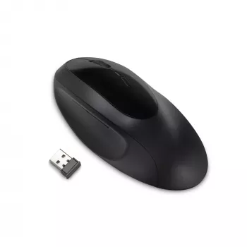 Kensington Pro Fit Ergo belaidė pelė – juoda, dešinei rankai, RF belaidis + Bluetooth, 1600 DPI, juoda