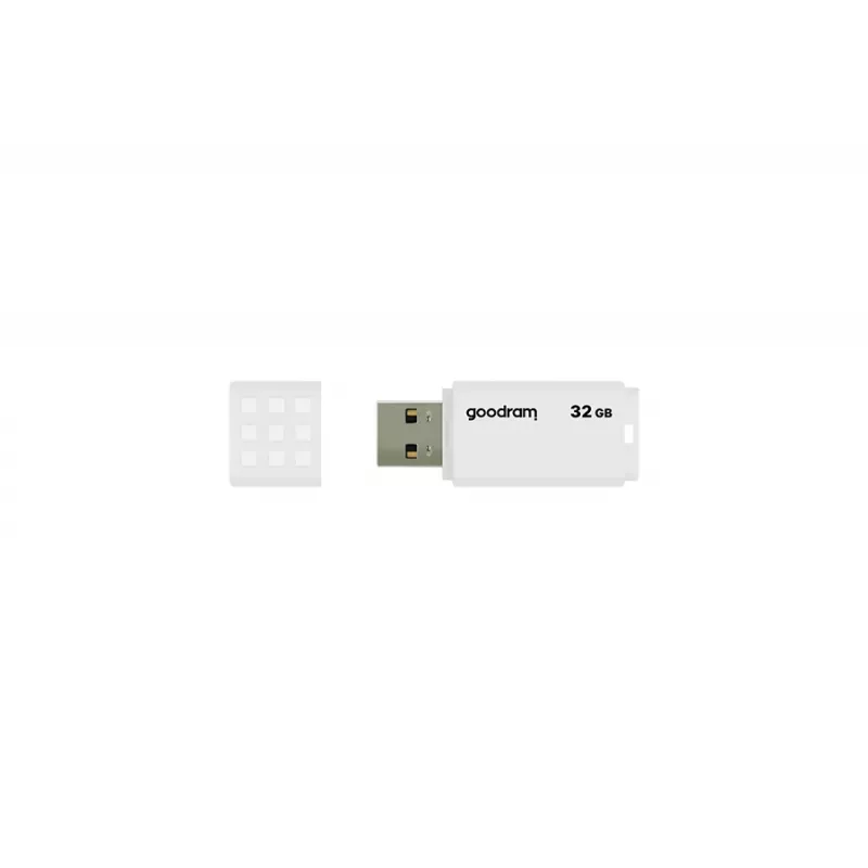 USB atmintukas GOODRAM UME2 32 GB USB Type-A 2.0, skaitymas 20 MB/s, rašymas 5 MB/s, baltas, plastikinis