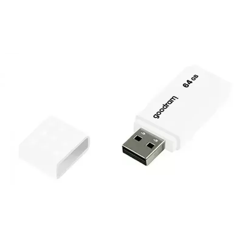 USB atmintinė GOODRAM UME2 64 GB USB 2.0 Type-A, balta, 20 MB/s skaitymas, 5 MB/s rašymas