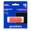 USB atmintukas GOODRAM UME3 16 GB USB Type-A 3.2 Gen 1 (oranžinė), 60/20 MB/s, bekepurėlis plastikinis korpusas
