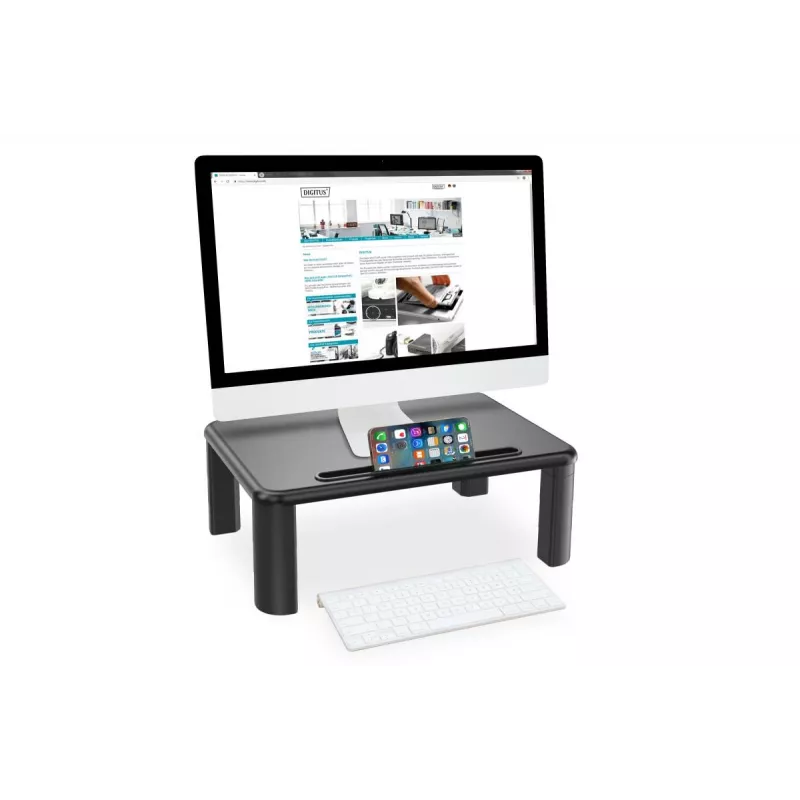 DIGITUS Reguliuojamas stalinis monitoriaus stovas 400x280x143mm; maks. apkrova iki 10kg