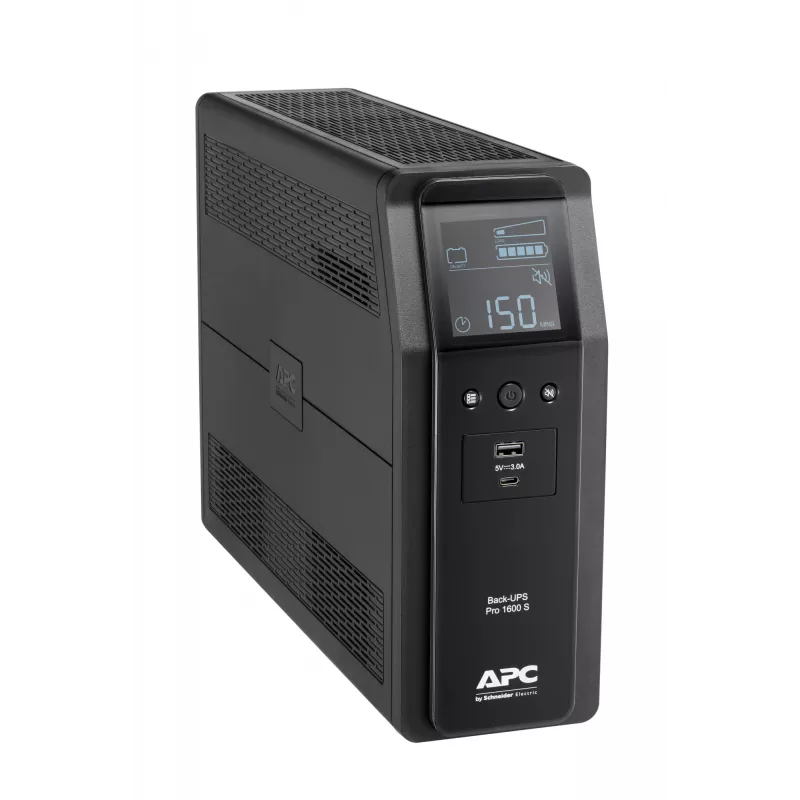 APC Back-UPS Pro, 1600VA/960W, Tower, 230V, 8x IEC C13 lizdai, sinusinė banga, AVR, USB A ir C prievadai, LCD, keičiama baterija