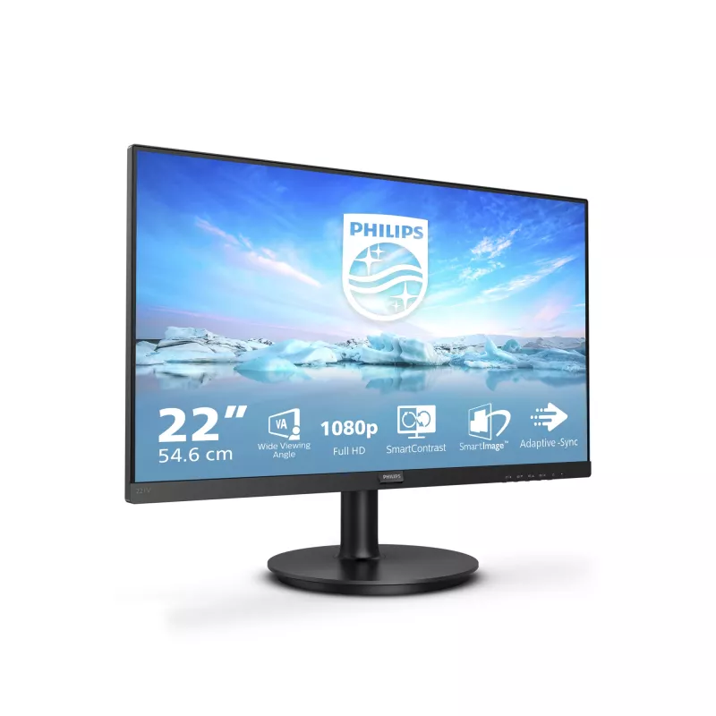 Philips V Line 221V8A/00 kompiuterio monitorius 54,6 cm (21,5 colio) 1920 x 1080 pikselių Full HD LED juodas