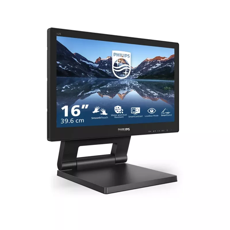 Philips 162B9T/00 kompiuterio monitorius 39,6 cm (15,6 col.) 1366 x 768 pikselių HD LCD jutiklinis ekranas Juoda