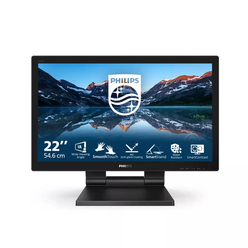 Philips 162B9T/00 kompiuterio monitorius 39,6 cm (15,6 col.) 1366 x 768 pikselių HD LCD jutiklinis ekranas Juoda