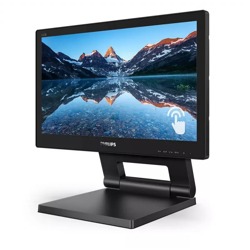Philips 162B9T/00 kompiuterio monitorius 39,6 cm (15,6 col.) 1366 x 768 pikselių HD LCD jutiklinis ekranas Juoda