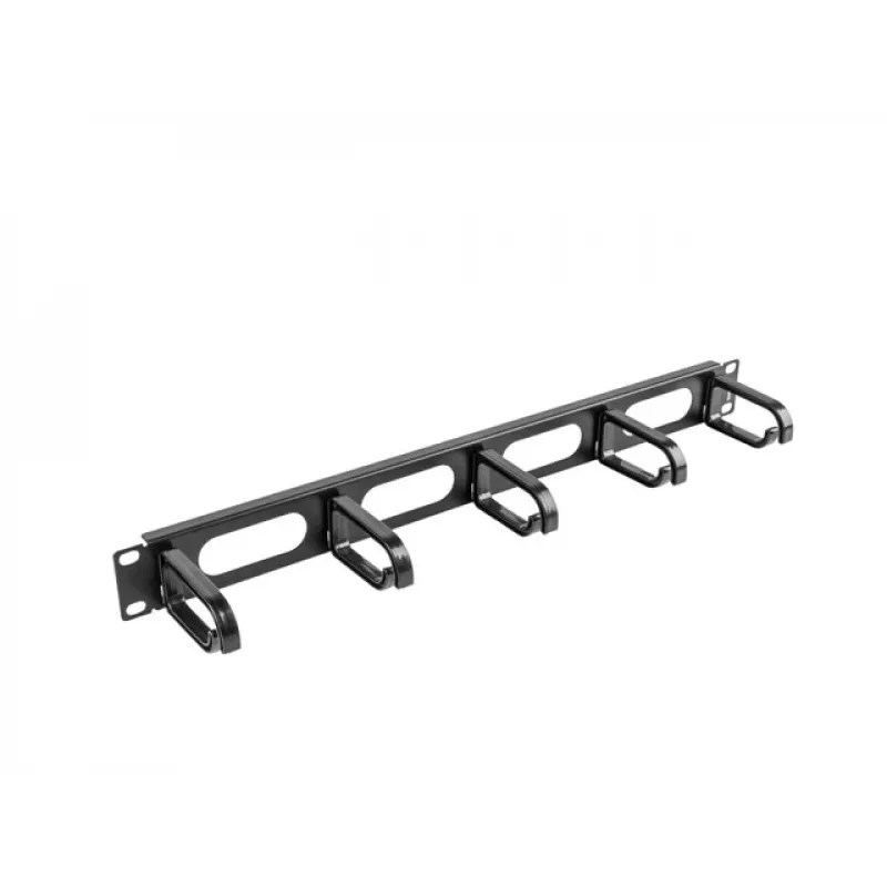 Kabelių tvarkymo skydelis LANBERG AK-1205-B, 1U metalinis, 19 colių (482,6 mm) pločio, 80 mm gylio, juodas