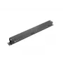 Kabelių valdymo skydelis LANBERG AK-1201-B — 1U metalinis, 19 colių (48,3 cm), gylis 67,5 mm, juodas