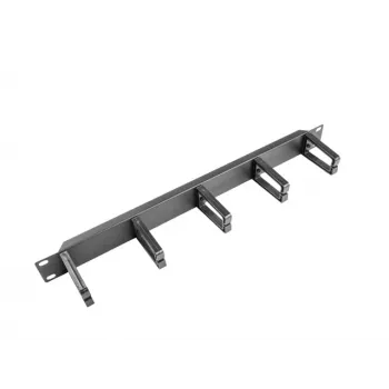 Kabelių valdymo skydelis LANBERG AK-1202-B, 1U, 19 colių (482,6 mm) plotis, gylis 78,7 mm, juodas