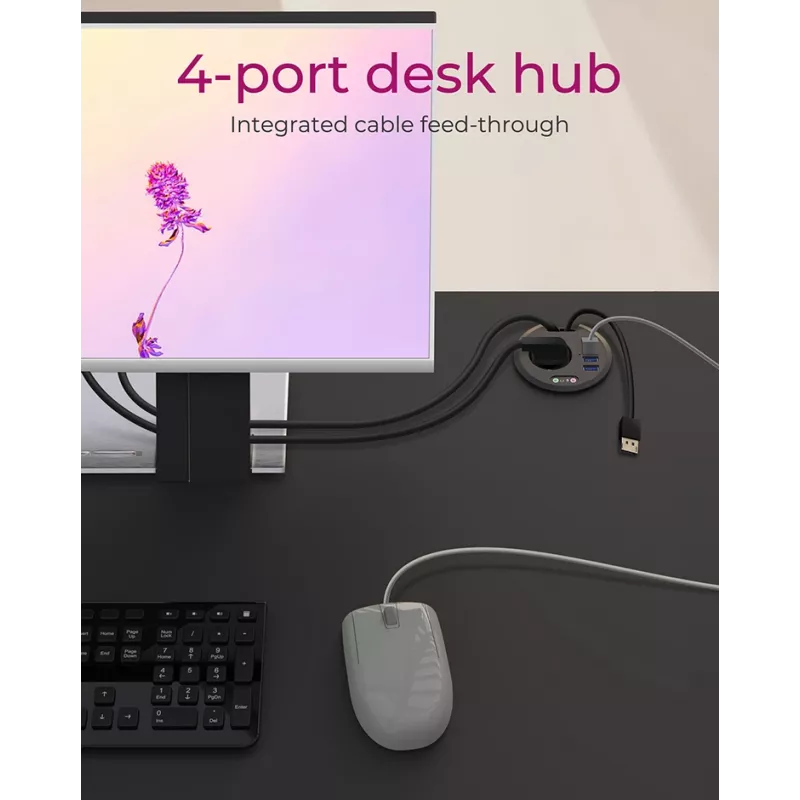 ICY BOX IB-HUB1430 kištukinis lizdas juodas