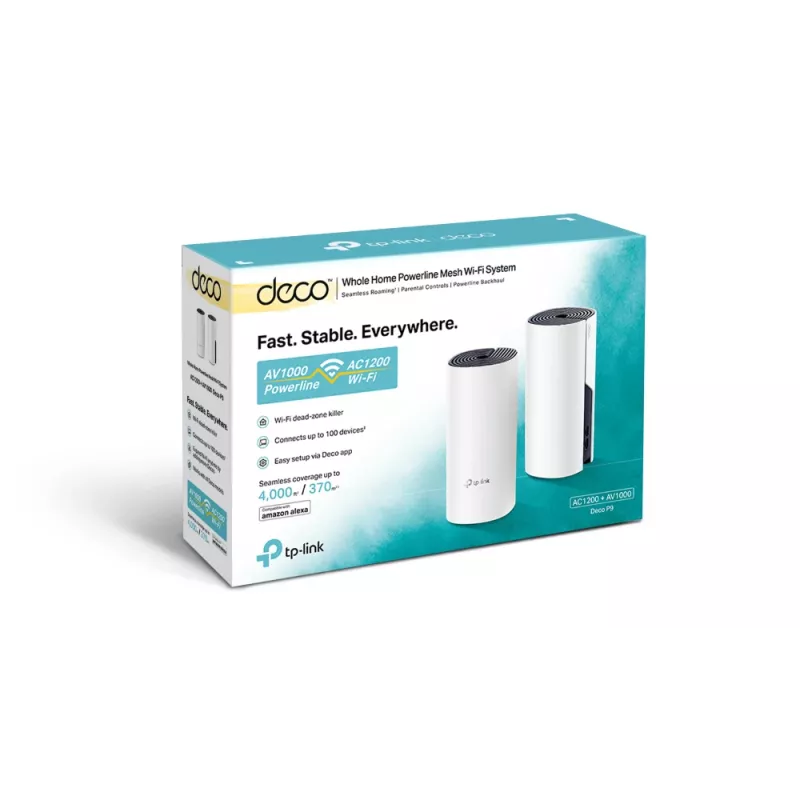 TP-Link AC1200 + AV1000 viso namo hibridinė „Mesh“ Wi-Fi sistema, 2 vnt. rinkinys