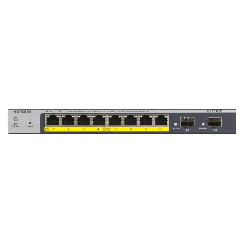 NETGEAR GS110TP valdomas L2/L3/L4 Gigabit Ethernet (10/100/1000) maitinimas per Ethernet (PoE) pilka