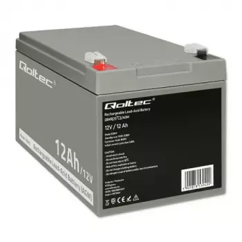 UPS baterija QOLTEC 53049, VRLA AGM 12 V 12 Ah, pilka, 150×98×95 mm