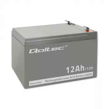 UPS baterija QOLTEC 53049, VRLA AGM 12 V 12 Ah, pilka, 150×98×95 mm