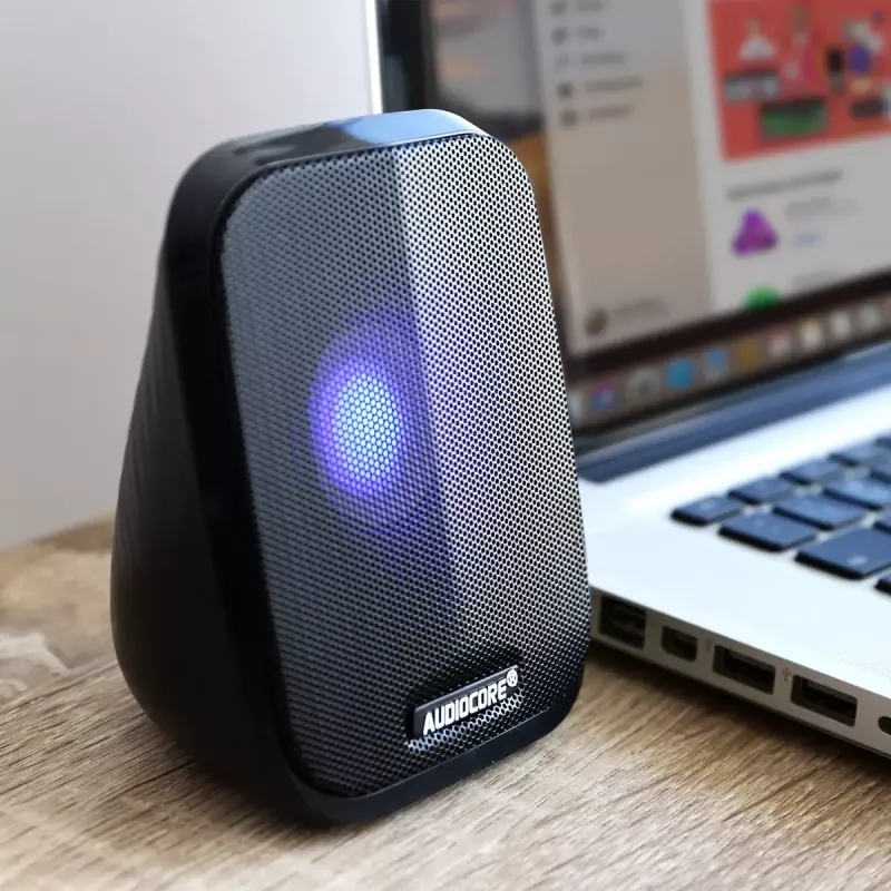 Garsiakalbis Audiocore AC835 laidinis 2.0 6 W USB juodos spalvos staliniai garsiakalbiai