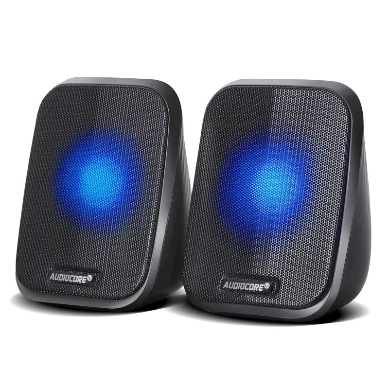 Garsiakalbis Audiocore AC835 laidinis 2.0 6 W USB juodos spalvos staliniai garsiakalbiai
