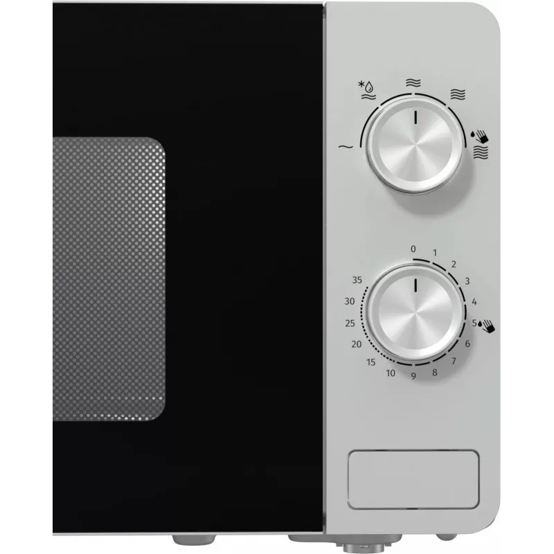 Solo mikrobangų krosnelė Gorenje MO20E1S — 20 L, 800 W, sukamasis valdymas, 270 mm sukamoji lėkštė, nerūdijantis plienas/juoda