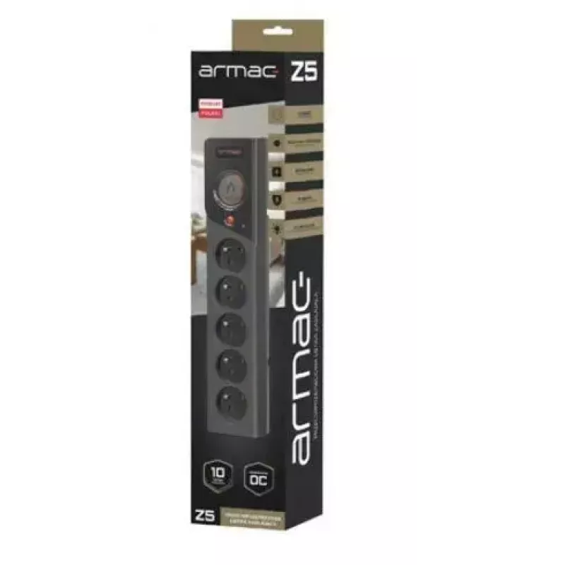 Elektros lizdo juostelė ARMAC Z5 1,5 m — 5×230 V lizdai, 10 A