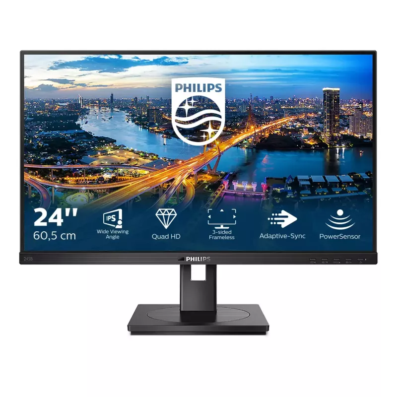 Philips B Line 245B1/00 kompiuterio monitorius 60,5 cm (23,8 colio) 2560 x 1440 pikselių Quad HD LED juodas