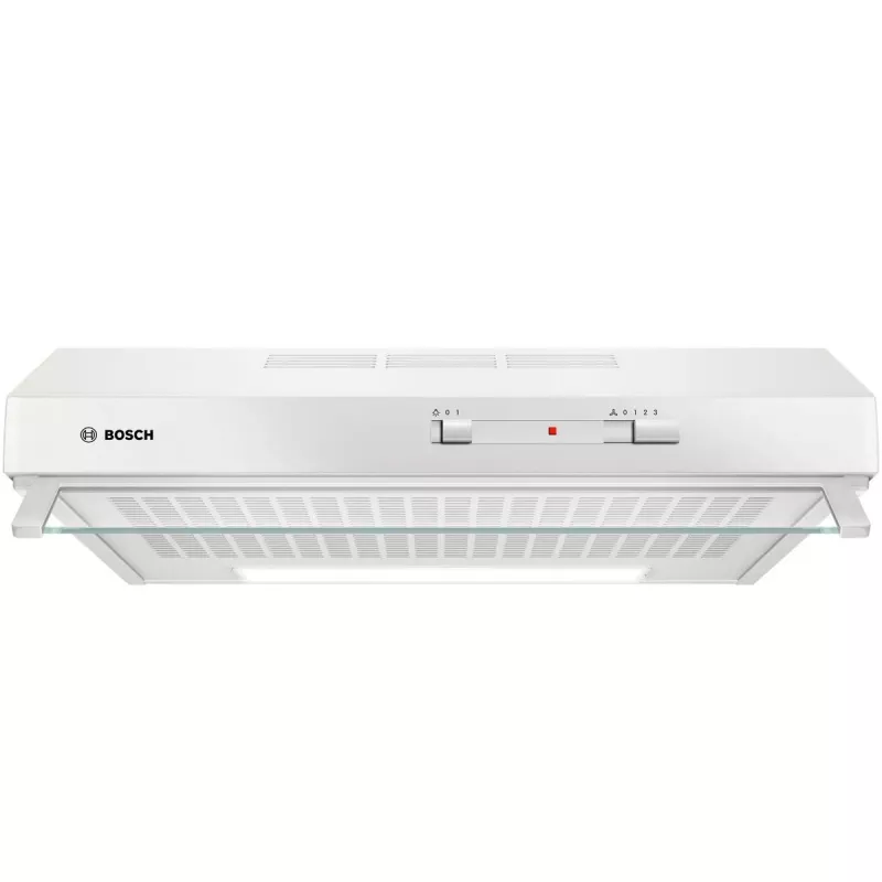 Sieninis gartraukis Bosch Serie 2 DUL62FA21, 600 mm, baltas, 3 greičiai, 250 m³/h, vilnonis filtras