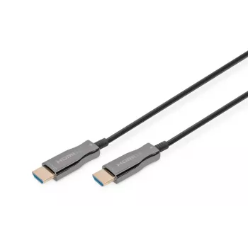 DIGITUS HDMI AOC hibridinis-šviesolaidinis kabelis, Type A M/M, 15m UHD 4K@60Hz, CE, juodas