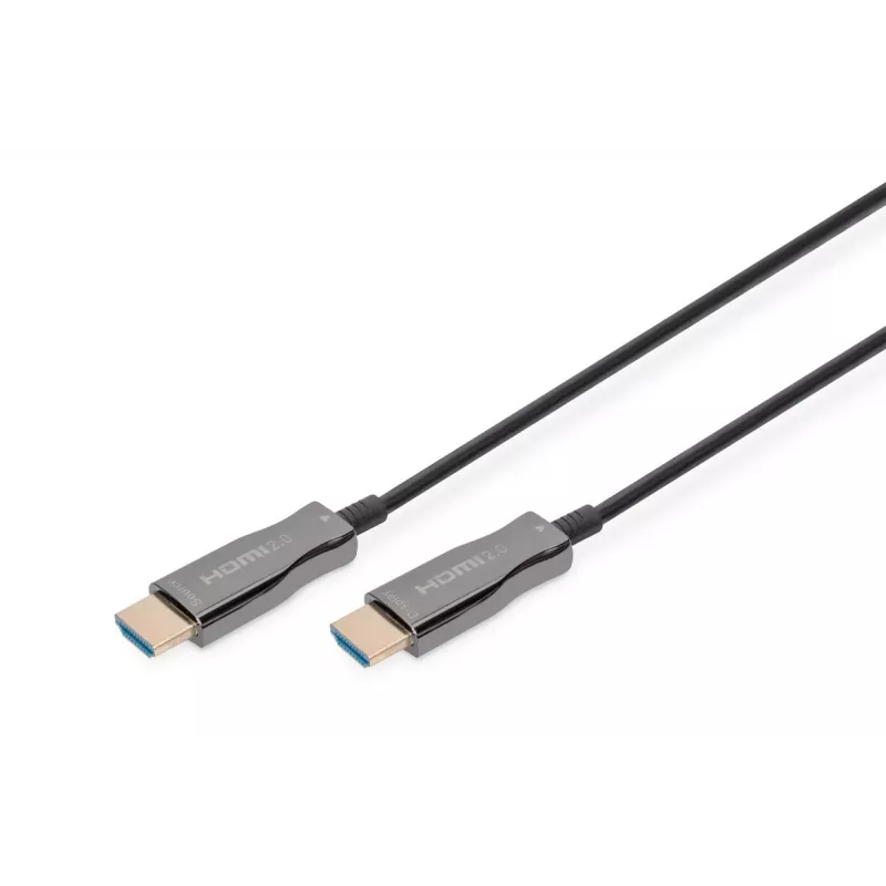 DIGITUS HDMI AOC hibridinis-šviesolaidinis kabelis, Type A M/M, 15m UHD 4K@60Hz, CE, juodas