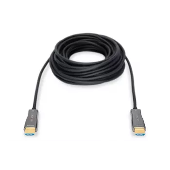 DIGITUS HDMI AOC hibridinis-šviesolaidinis kabelis, Type A M/M, 15m UHD 4K@60Hz, CE, juodas