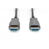 DIGITUS HDMI AOC hibridinis-šviesolaidinis kabelis, Type A M/M, 15m UHD 4K@60Hz, CE, juodas