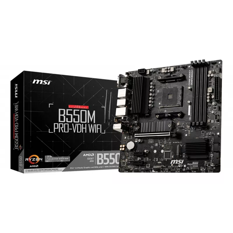 MSI B550M PRO-VDH WIFI pagrindinė plokštė AMD B550 lizdas AM4 micro ATX