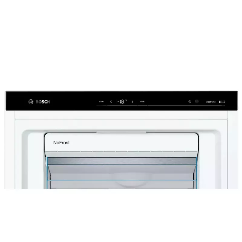 Šaldiklis Bosch Serie 6 GSN54AWDV — 328 L neto, NoFrost, FastFreeze, LED ekranas, Baltas
